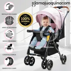 Baby - Coche Cuna de Lujo «COSTA» Mango Reversible Pink