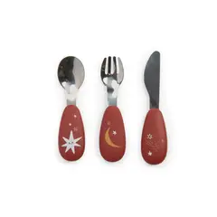 MOULIN ROTY - SET DE CUBIERTOS DE SILICONA Y ACERO INOXIDABLE COLECCIÓN APRES LA PLUIE