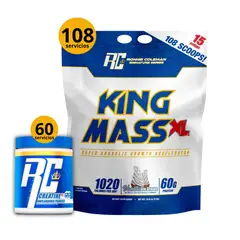 RONNIE COLEMAN - GANADOR DE PESO KING MASS 15LB -VAINILLA ICE CREAM + CREATINA 300GR