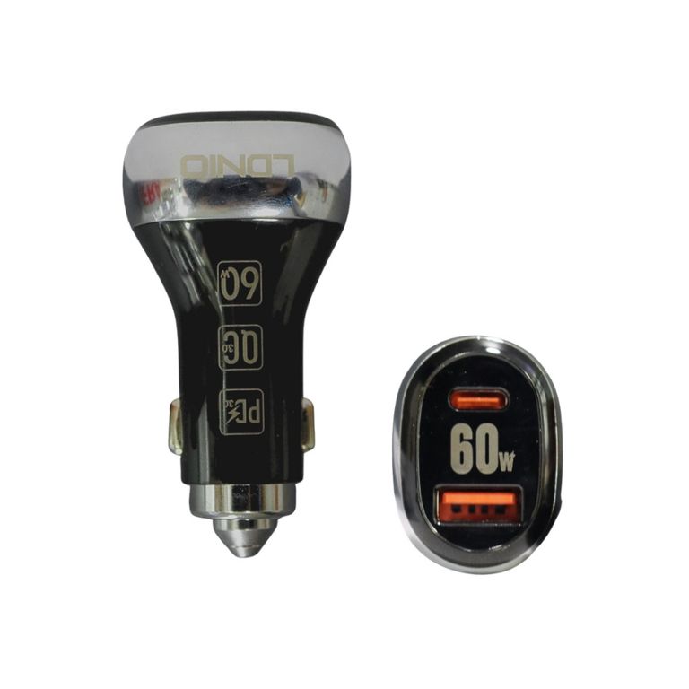 C2-1 Cargador para auto de doble entrada y de potencia de 60W
