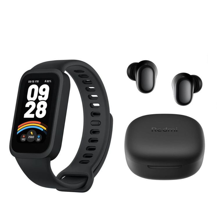 Pulsera inteligente Smartband 9 Active + Redmi Buds 6 Play Negro