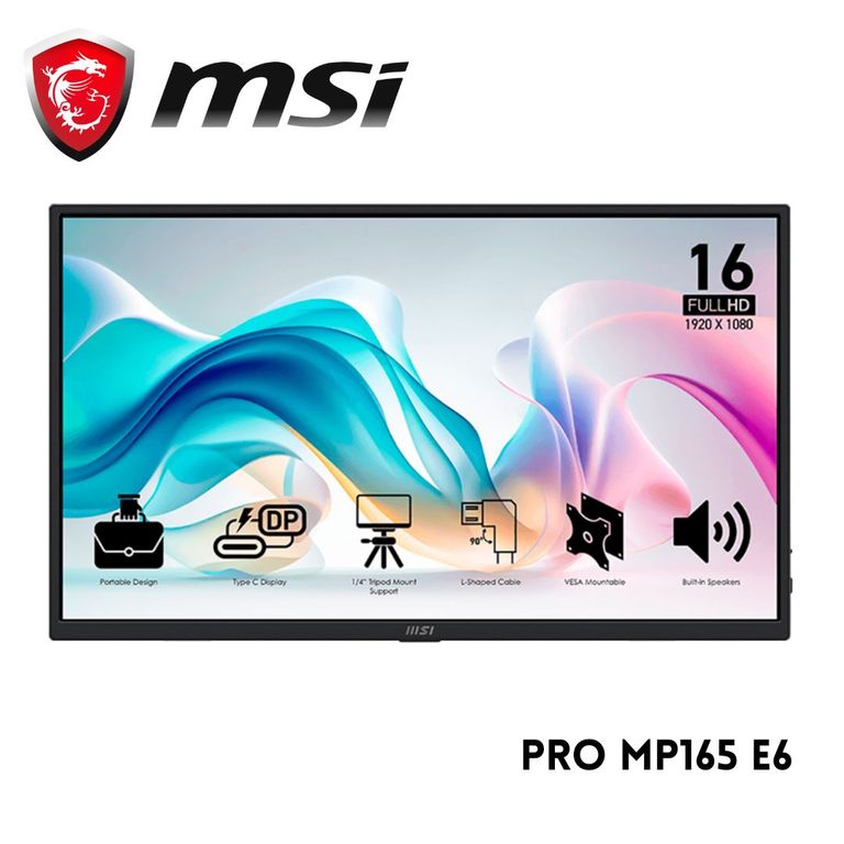 Monitor Portatil Plano PRO MP165 E6, 15.6" FHD/IPS/HDMI x1/Tipo-C x2/Parlante: 2 x 1W