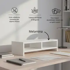 GENERICO - Base Soporte para Monitor Zoe Blanco Coricha Home