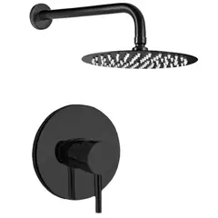 GENERICO - MEZCLADORA DUCHA  NEGRA REDONDA F3205B