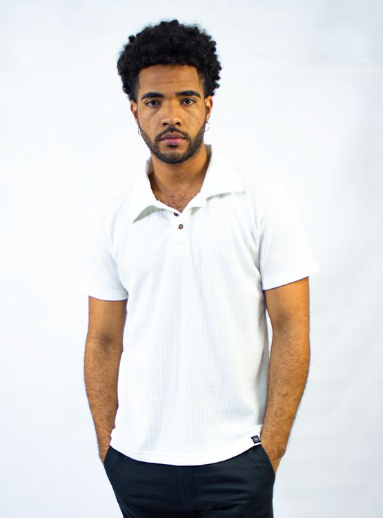 Polo Dexmen Wafer Camisa Corta Blanco