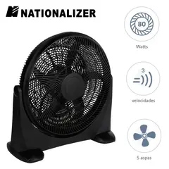 GENERICO - Ventilador de Piso Nationalizer 20" KYT50 Negro con 3 Velocidades