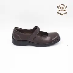 FAR WEST - Zapatos Escolares - Colegio Niña Mary Jane Cuero Marrón