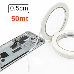 GENERICO - Cinta Doble Cara Contacto Celulares Laptops Tablets Reparación 5mm x 50mts
