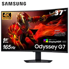 SAMSUNG - Monitor ODYSSEY G7 LS37FG756, 37" UHD 4K, 165HZ, 1MS, Display HDR 600