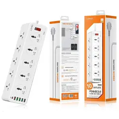 LDNIO - Toma Corriente Sc10610 Carga Rápida 10socket 5usb 1Tipo C