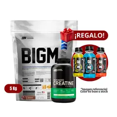 UNIVERSE NUTRITION - Proteína BIGM 5Kg Chocolate+Optimum Nutrition 600g+XB