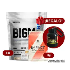 UNIVERSE NUTRITION - Proteína BIGM 3Kg Vainilla+MyProtein 1 Kg+Portaproteína