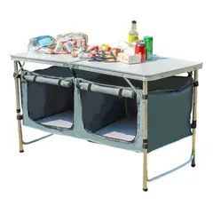 AFVENTURA - Mesa De Campamento Plegable Mesa Auxiliar Plegable Gris