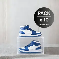 GENERICO - Pack x 10 Cajas Organizador De Zapatillas Grandes Con Tapa Magnética - Transparente
