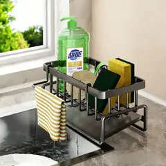 GENERICO - Organizador De Lavadero De Cocina Con Porta Secador De Acero Inoxidable