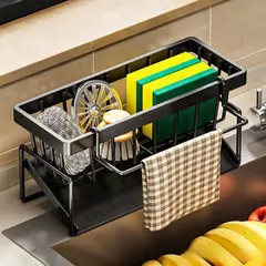 GENERICO - Organizador De Fregadero Para Esponjas y Lavavajillas De Acero Inoxidable