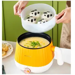 GENERICO - Olla Eléctrica - Antiadherente con Vaporera-Color Amarillo