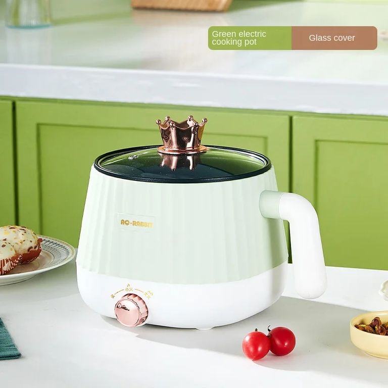 Olla Eléctrica - Antiadherente con Vaporera - Color verde Manzana