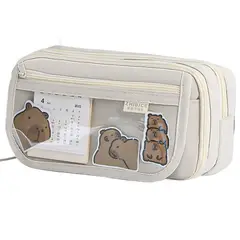 TIOZONEY - Estuche transparente de gran capacidad-Blanco