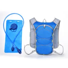 TIOZONEY - Mochila para bicicleta y bolsa de agua de 2 litros Azul