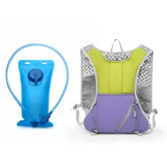 TIOZONEY - Mochila para bicicleta y bolsa de agua de 2 litros Morado