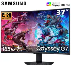 SAMSUNG - Monitor ODYSSEY G7 LS37FG756, 37" UHD 4K, 165HZ, 1MS, Display HDR 600