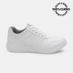 VIALE - Zapatilla Escolar Casual JOSE-2601 Blanco Homme Cuero
