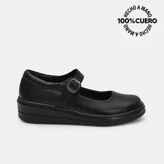 RABBIT - Zapato Escolar Casual MANA-2607 Negro Cuero