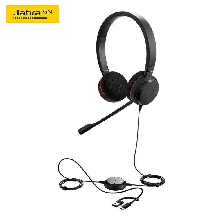 Auriculares Evolve 20 Estéreo USB-C / USB-A MS Teams – Headset Profesional con Micrófono