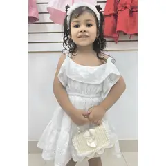 BANNITAS - VESTIDO CASUAL AURORA PARA NIÑAS broderie blanco T8