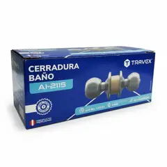 TRAVEX - Chapa Cerradura de Pomo Bola para Baño Acero Inoxidable