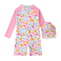 GENERICO - Traje de Baño Niña con Estampado y Gorro