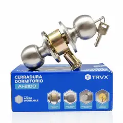 TRAVEX - Chapa Cerradura de Pomo Bola para Dormitorio Acero Inoxidable