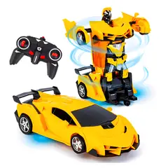 GENERICO - CARRO TRANSFORMERS CON CONTROL color Amarillo