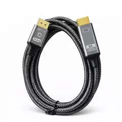 GENERICO - Cable Adaptador DisplayPort a HDMI 2.1 - 8K 60Hz / 4K 120Hz - 2 Metros Trenzado Ultra HD