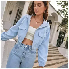 ROSUE - Casaca de mujer corduroy estilo crop