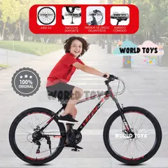 VELOX - Bicicleta Montañera Aro 24 «LANDER ROMA» Edición Especial Black & Red
