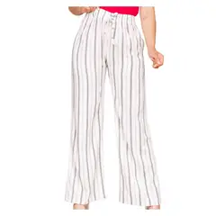 GENERICO - Pantalón Lino a Rayas Elasticado Jennifer Mujer