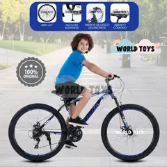 VELOX - Bicicleta Montañera Aro 24 «LANDER ROMA» Edición Especial Grey & Blue