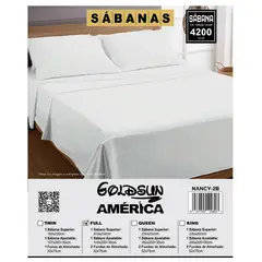 GENERICO - SÁBANAS JUEGO DE SABANAS 4 PIEZAS COLOR BLANCO 2 PLAZAS 4200 HILOS