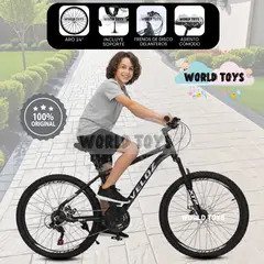 VELOX - Bicicleta Montañera Aro 24 «CROMOLY» Edición Exclusiva Black & White