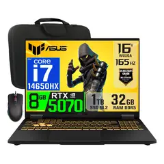 ASUS - Laptop TUF Gaming F16 Core i7-14650HX Ram 32gb 1TB ssd Nvidia 8GB RTX5070, 16″ WUXGA 165Hz