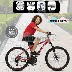 VELOX - Bicicleta Montañera Aro 24 «CROMOLY» Edición Exclusiva Red & Grey