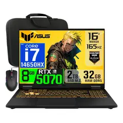 ASUS - Laptop TUF Gaming F16 Core i7-14650HX Nvidia 8GB RTX5070, 16″ WUXGA 165Hz Ram 32gb 1TB ssd