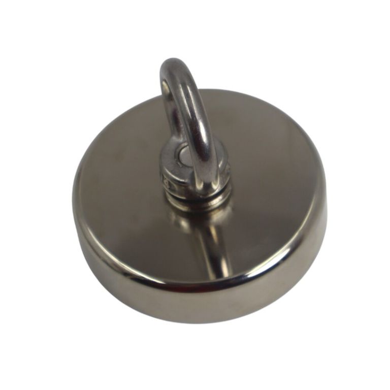 Imán Neodimio Circular 48mm con Argolla para Rescate