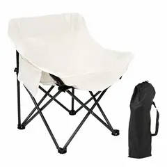 ELMEJORPRECIO - Silla Plegable Portátil para Camping y Playa Flex Talla M Blanco