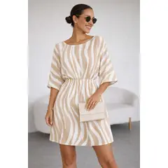 GENERICO - Vestido de Rayas Onduladas