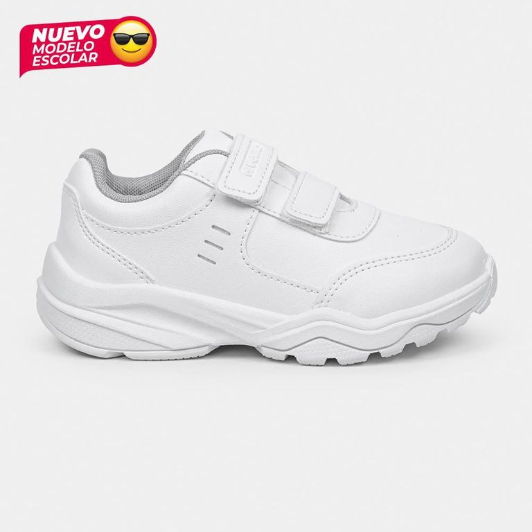 Zapatilla Escolar Nexo Velcro Blanco