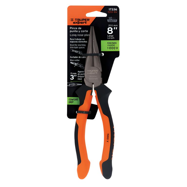 Alicate Punta y Corte 8" Aislado 17336