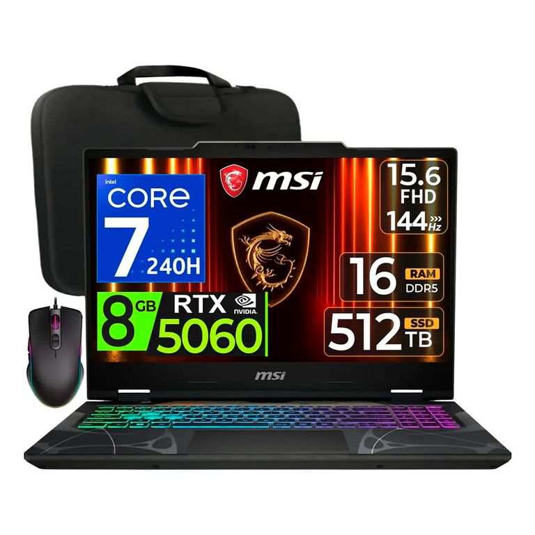 Laptop gamer Cyborg 15 Core 7-240H Nvidia 8GB RTX5060, 16GB Ram 512GB Ssd 15.6″ FHD 144Hz